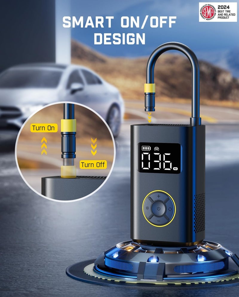 Fanttik X9 Pro Portable Tire Inflator for Compact Car, 1Min Fast Inflate Electric Bike Pump with Digital Tire Pressure Gauge, 150PSI Air Compressor for Electric Bikes, Motorcycle, Ball - Image 5